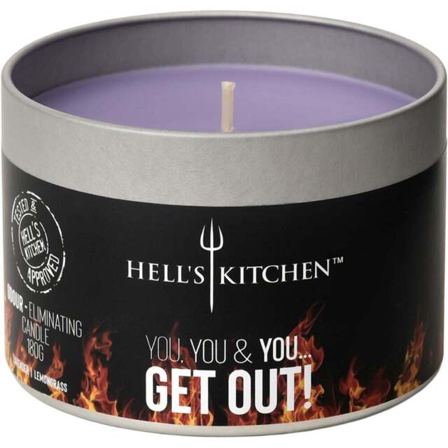 Hell's Kitchen Lavender and Lemongrass Scented Candle - Size: 7.5 x 9.2 x 9.2cm - Purple - Hells Kitchen - Wilko - image 1