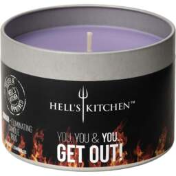 Hell's Kitchen Lavender and Lemongrass Scented Candle - Size: 7.5 x 9.2 x 9.2cm - Purple - Hells Kitchen - Wilko