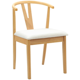vidaXL Set of 2 Natural and White Rubberwood Dining Chairs - Brown - Wilko - thumbnail 3