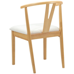 vidaXL Set of 2 Natural and White Rubberwood Dining Chairs - Brown - Wilko - thumbnail 5