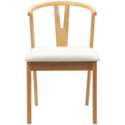 vidaXL Set of 2 Natural and White Rubberwood Dining Chairs - Brown - Wilko - thumbnail 4