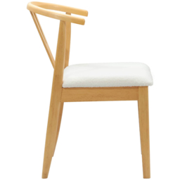 vidaXL Set of 2 Natural and White Rubberwood Dining Chairs - Brown - Wilko - thumbnail 7