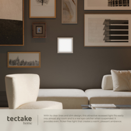 tectake Lucerna 14W 3000K Ultra Slim Warm White LED Panel Light 29.5 x 29.5cm - Size: 3.4 x 29.5 x 29.5cm - Wilko - thumbnail 6