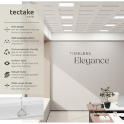 tectake Lucerna 14W 3000K Ultra Slim Warm White LED Panel Light 29.5 x 29.5cm - Size: 3.4 x 29.5 x 29.5cm - Wilko - thumbnail 7
