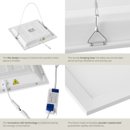 tectake Lucerna 14W 3000K Ultra Slim Warm White LED Panel Light 29.5 x 29.5cm - Size: 3.4 x 29.5 x 29.5cm - Wilko - thumbnail 5
