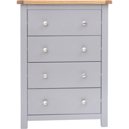 Cabinet Bits Mirano 4 Drawer Dark Grey Chrome Knob Chest of Drawers - Wilko - thumbnail 3
