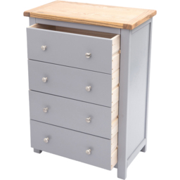 Cabinet Bits Mirano 4 Drawer Dark Grey Chrome Knob Chest of Drawers - Wilko - thumbnail 6