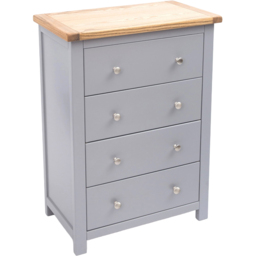 Cabinet Bits Mirano 4 Drawer Dark Grey Chrome Knob Chest of Drawers - Wilko - thumbnail 5