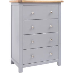 Cabinet Bits Mirano 4 Drawer Dark Grey Chrome Knob Chest of Drawers - Wilko - thumbnail 4