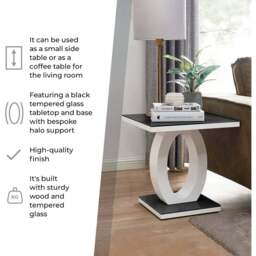 Furniturebox Lucia Black Side Table - Size: 50 x 50 x 50cm - Wilko - thumbnail 7