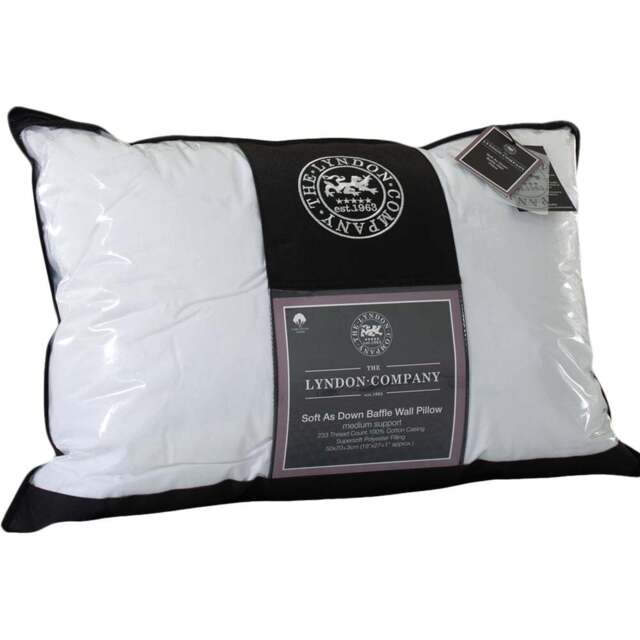 The Lyndon Company Soft as Down Baffle Wall Pillow - Size: Single - White - Wilko - image 1