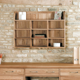 Baumhaus Mobel 10 Compartment Oak Reversible Wall Rack - Brown - Wilko - thumbnail 3