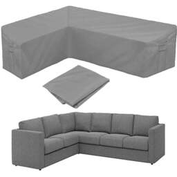 Gr8 Garden L Shaped Heavy Duty Waterproof Patio Furniture Cover - Size: 220 x 298 x 75cm - Grey - Wilko - thumbnail 3
