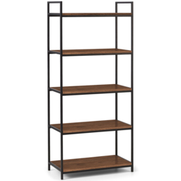Julian Bowen Tribeca 5 Shelves Walnut Tall Bookcase - Size: 5 Shelf - Black - Wilko - thumbnail 3