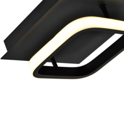 Happy Homewares Matte Black Square Strip LED Ceiling Lighting Fitting - Size: 8 x 19 x 19cm - Wilko - thumbnail 6