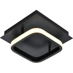 Happy Homewares Matte Black Square Strip LED Ceiling Lighting Fitting - Size: 8 x 19 x 19cm - Wilko - thumbnail 4