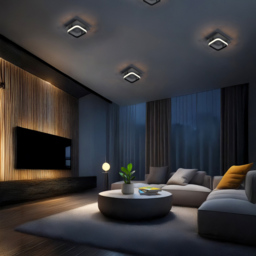 Happy Homewares Matte Black Square Strip LED Ceiling Lighting Fitting - Size: 8 x 19 x 19cm - Wilko - thumbnail 3