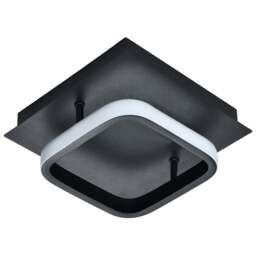 Happy Homewares Matte Black Square Strip LED Ceiling Lighting Fitting - Size: 8 x 19 x 19cm - Wilko - thumbnail 1