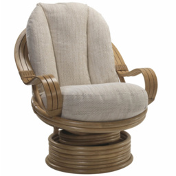 Desser Furniture Madrid Light Oak Natural Rattan Laminated Jasper Swivel Rocking Chair - Size: Single - Brown - Wilko - thumbnail 3