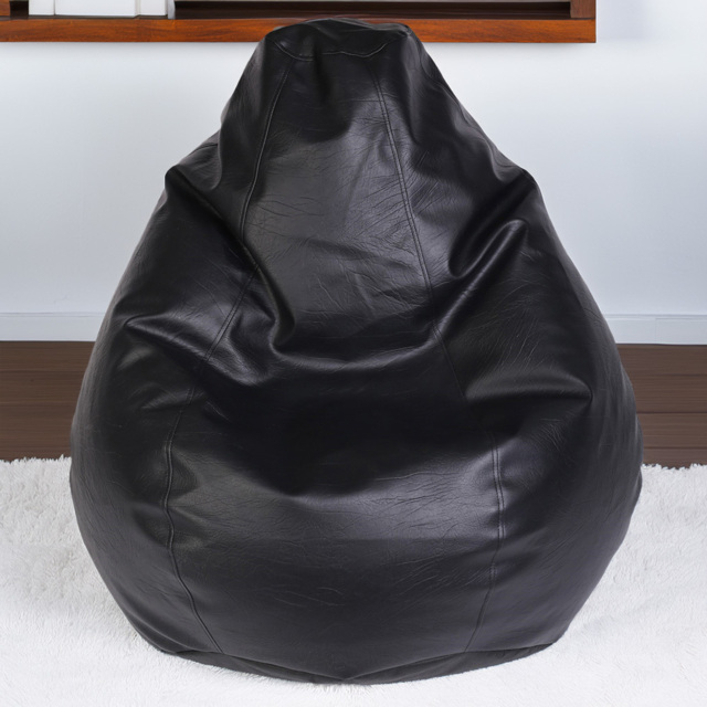 Kaikoo Black Faux Leather Tear Drop Bean Bag - Wilko - image 1