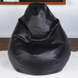 Kaikoo Black Faux Leather Tear Drop Bean Bag - Wilko