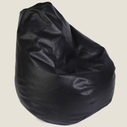 Kaikoo Black Faux Leather Tear Drop Bean Bag - Wilko - thumbnail 4