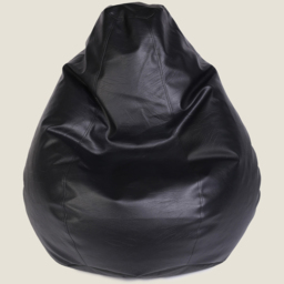 Kaikoo Black Faux Leather Tear Drop Bean Bag - Wilko - thumbnail 3