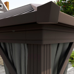 Outsunny 3.6 x 3m Dark Grey Metal Hard Top Gazebo with Screened Curtain - Wilko - thumbnail 4