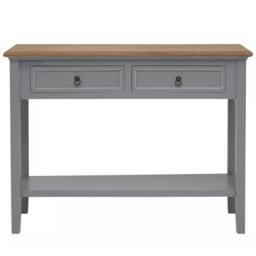 Premier Housewares Henley 2 Drawer Antique Grey Console Table - Size: 99 x 34 x 75cm - Interiors by Premier - Wilko - thumbnail 3