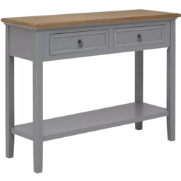 Premier Housewares Henley 2 Drawer Antique Grey Console Table - Size: 99 x 34 x 75cm - Interiors by Premier - Wilko - thumbnail 4