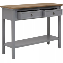 Premier Housewares Henley 2 Drawer Antique Grey Console Table - Size: 99 x 34 x 75cm - Interiors by Premier - Wilko - thumbnail 7