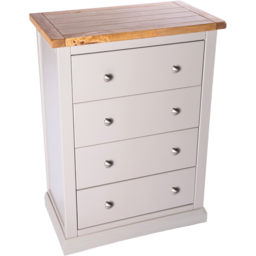 Cabinet Bits Loreo 4 Drawer Light Grey Chrome Knob Chest of Drawers - Wilko - thumbnail 5