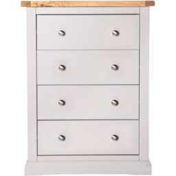 Cabinet Bits Loreo 4 Drawer Light Grey Chrome Knob Chest of Drawers - Wilko - thumbnail 4