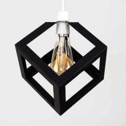 ValueLights Eschor Puzzle Industrial Cube Pendant Lamp Shade - Size: 16.2 x 16.2 x 16.2cm - Black - Wilko - thumbnail 4