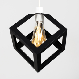 ValueLights Eschor Puzzle Industrial Cube Pendant Lamp Shade - Size: 16.2 x 16.2 x 16.2cm - Black - Wilko - thumbnail 5