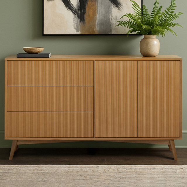 Teamson Home Tremolo 2 Door 3 Drawer Natural Sideboard - Size: 81.28 x 139.7 x 45.72cm - Wilko - image 1