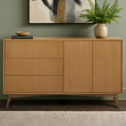 Teamson Home Tremolo 2 Door 3 Drawer Natural Sideboard - Size: 81.28 x 139.7 x 45.72cm - Wilko - thumbnail 1