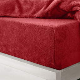 Velosso Double Red Teddy Fleece Fitted Sheet - Wilko - thumbnail 3