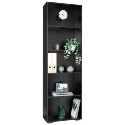 tectake Lexi 5 Shelf Black Bookshelf - Size: 190 x 30 x 60cm - Wilko - thumbnail 4