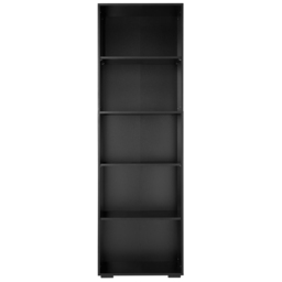 tectake Lexi 5 Shelf Black Bookshelf - Size: 190 x 30 x 60cm - Wilko - thumbnail 3