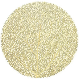 Marco Paul Gold Round Leaf Placement - Size: 38 x 38 x 1cm - Wilko - thumbnail 1