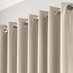 Alan Symonds Amond Cream Blackout Ring Top Eyelet Curtains 167 x 137cm - Size: W 167 x D 137cm - Wilko - thumbnail 3
