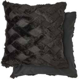Serene Newton Cross Hatch Black Soft Touch Cushion Cover - Size: 43 x 43cm - Wilko