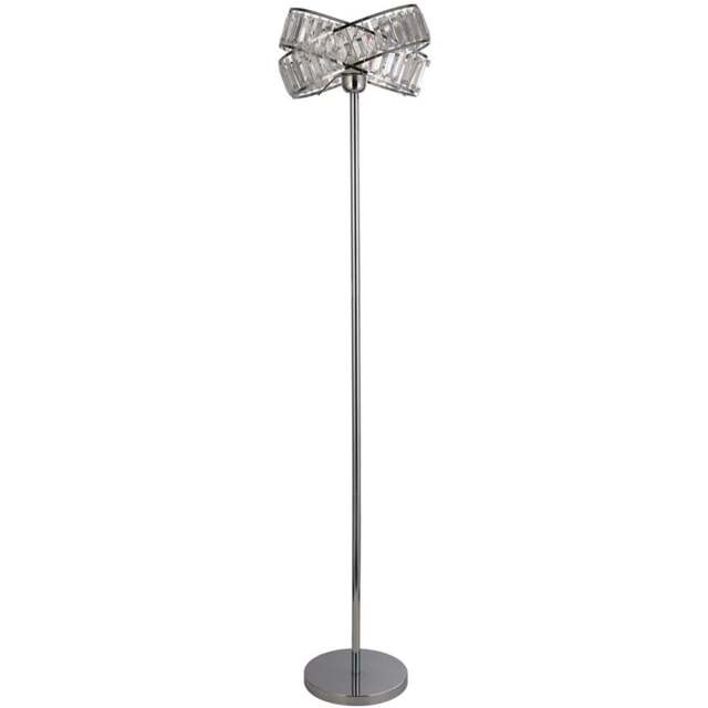 Lighting Collection Jarell Chrome and Clear Acrylic Floor Lamp - Size: 33 x 40 x 40cm - Wilko - image 1