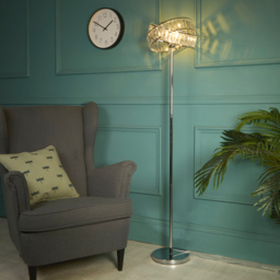 Lighting Collection Jarell Chrome and Clear Acrylic Floor Lamp - Size: 33 x 40 x 40cm - Wilko - thumbnail 3
