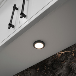 Sorrelis Neris TriGlow Black Round 3 Cabinet Light Kit - Size: 1.6 x 6.5 x 6.5cm - Wilko - thumbnail 3