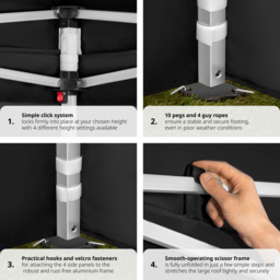 tectake Viola 6 x 3m Black Gazebo - Wilko - thumbnail 6