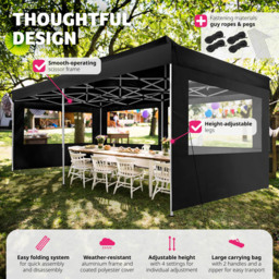 tectake Viola 6 x 3m Black Gazebo - Wilko - thumbnail 4