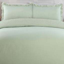 Josette Frill Duvet Set Green Superking - Size: Super King - Wilko - thumbnail 7