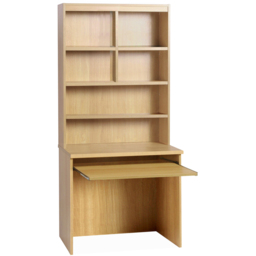 R White Cabinets 6 Shelf Home Office Desk with Keyboard Tray and Hutch Brown - Size: 182.8 x 85 x 54cm - Wilko - thumbnail 3